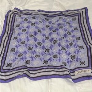 Givenchy Purple and Black Patterned Scarf